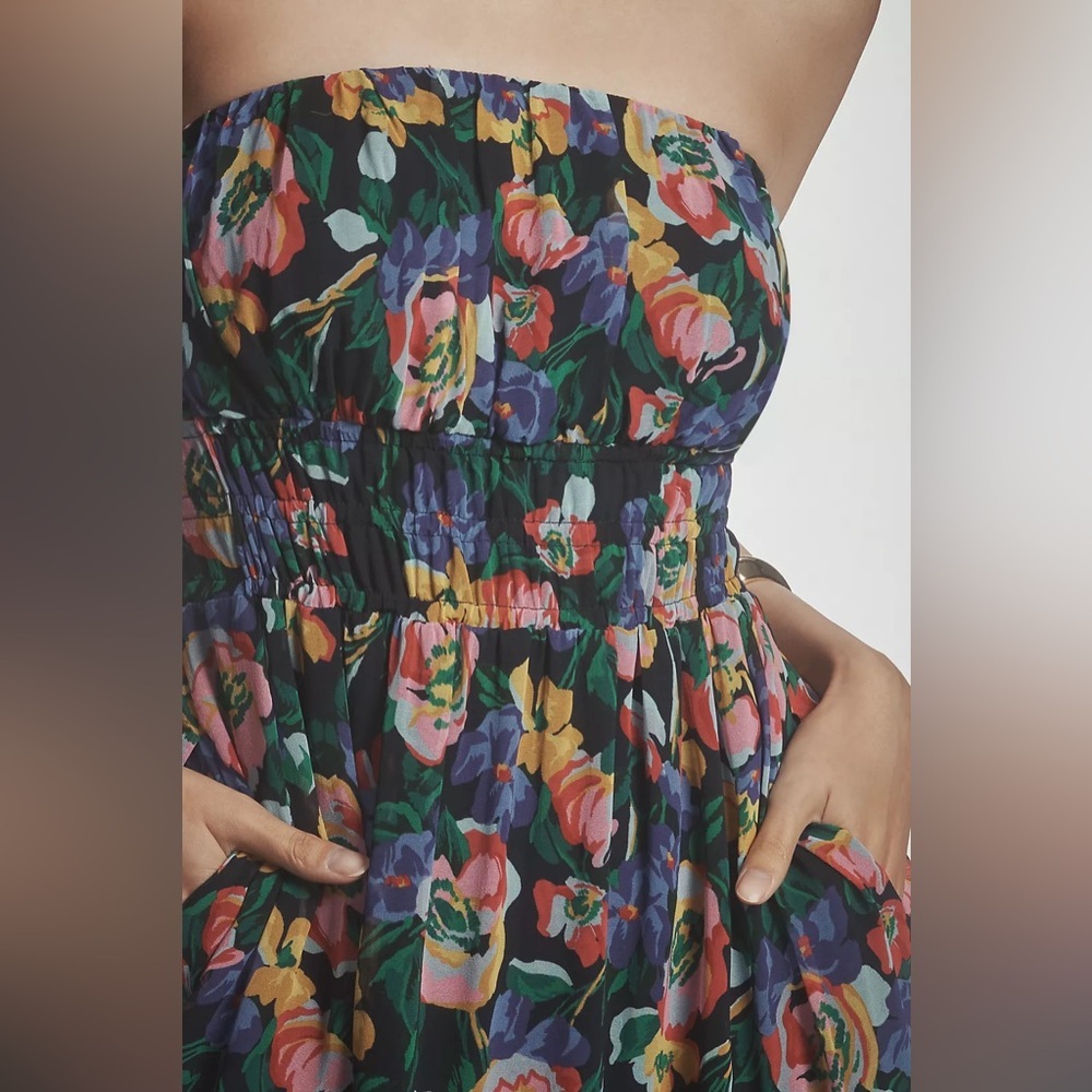 Anthropologie The Somerset Strapless Maxi Dress- Floral - Size Medium- NWT - Picture 4 of 15